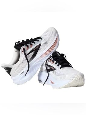 Brooks Women's Ghost 17 Running Shoes White/Rose/Gold 8.5 D Wide